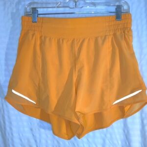 Lululemon Hotty Hot High-Rise Lined Short 4" Inseam Mango Dream Orange Size 10